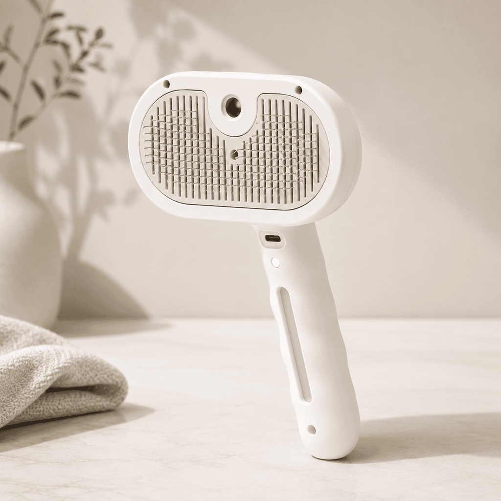 5-in-1 Pet Mist Grooming Brush | Detangles | Desheds & Massages While You Brush
