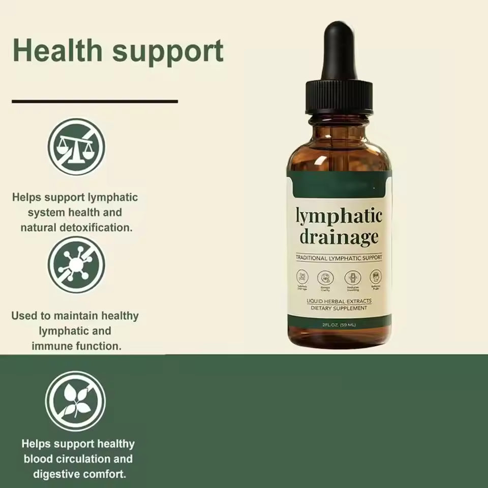 Lymphatic Drainage Drops Natural Herbal Lymph Support Liquid for Body Swelling Relief and Toxin Elimination 59ml 1/2/3pcs